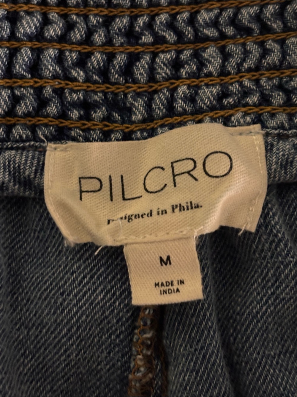Anthropologie Pilcro Reese Barrel Leg Pull On Pants Smocked Cotton Size M Blue - Picture 7 of 8